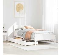 vidaXL Bed Frame without Mattress White 75x190 cm Small Single Solid Wood Pine