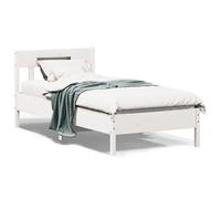 Bed Frame with Headboard White 75x190 cm Small Single Solid Wood Pine vidaXL