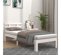 vidaXL Bed Frame without Mattress White 75x190cm Small Single