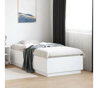(white, 90 x 190 cm) vidaXL Bed Frame Bedroom Bed Base Bedstead Mattress Foundation Engineered Wood