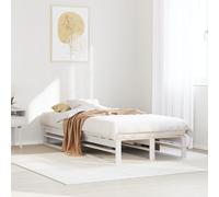 vidaXL Bed Frame without Mattress White 90x190 cm Single Solid Wood Pine