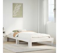 vidaXL Bed Frame without Mattress White 90x190 cm Single Solid Wood Pine
