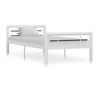 vidaXL Bed Frame without Mattress White and Black Metal 100x200 cm