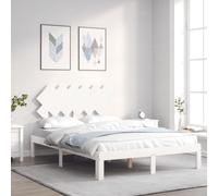Bed Frame Bedroom Platform Bed Frame Bedstead with Headboard Solid Wood vidaXL