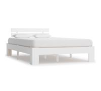 vidaXL Solid Pine Wood Bed Frame White 120x200cm Double Bed Bedroom Furniture