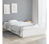 vidaXL Bed Frame White Solid Wood 100x200 cm (820053), White