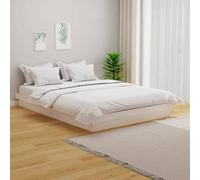 Vidaxl Bed Frame Without Mattress White Solid Wood 140X190 Cm