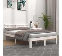 (white, 160 x 200 cm) vidaXL Bed Frame Home Wooden Bedroom Bedstead Platform Bed Base Solid Wood