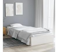 vidaXL Bed Frame without Mattress White Solid Wood 75x190 cm Small Single