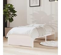 vidaXL Bed Frame without Mattress White Solid Wood 75x190 cm Small Single