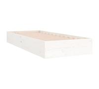 Bed frame Small Single 75x190 cm Solid Pinewood White Slatted Base Compact Guest [EEK: A]