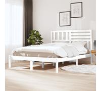 (white, 160 x 200 cm) vidaXL Bed Frame Bed Base Bedstead Bedroom Mattress Foundation Solid Wood Pine
