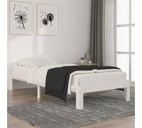 vidaXL Bed Frame without Mattress White Solid Wood Pine 90x200cm