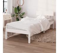 Vidaxl Bed Frame Without Mattress White Solid Wood Small Single
