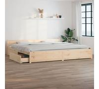 vidaXL Bed Frame with Drawers 180x200 cm Super King Size (3103574), Brown