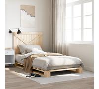 vidaXL Bed Frame without Mattress with Headboard 100x200 cm Solid Wood