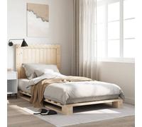 vidaXL Bed Frame without Mattress with Headboard 100x200 cm Solid Wood