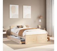 vidaXL Bed Frame without Mattress with Headboard 120x200 cm Solid Wood Pine