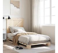 vidaXL Bed Frame without Mattress with Headboard 90x200 cm Solid Wood