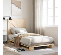 vidaXL Bed Frame without Mattress with Headboard 90x200 cm Solid Wood