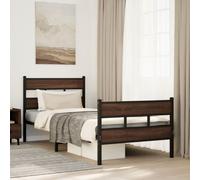 vidaXL Bed Frame without Mattress with Headboard and Footboard 100x190 cm