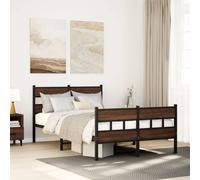 vidaXL Bed Frame without Mattress with Headboard and Footboard 120x190 cm Small Double