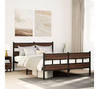 vidaXL Bed Frame without Mattress with Headboard and Footboard 140x200 cm