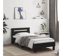 vidaXL Bed Frame Without Mattress With Headboard Black 90X200 cm, Black