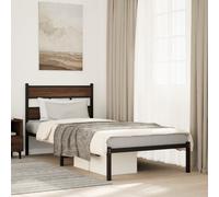 vidaXL Bed Frame without Mattress with Headboard Brown Oak 100x190 cm