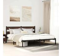 vidaXL Bed Frame without Mattress with Headboard Brown Oak 180x200 cm Super King