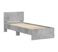 vidaXL Bed Frame without Mattress with Headboard Concrete Grey 75x190 cm Small Single, Grey