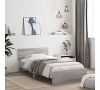 vidaXL Bed Frame without Mattress with Headboard Grey Sonoma 100x200 cm