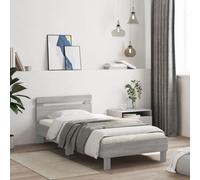 vidaXL Bed Frame without Mattress with Headboard Grey Sonoma 100x200 cm