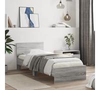 (grey sonoma, 90 x 190 cm) vidaXL Bed Frame with Headboard Bedroom Bed Base Mattress Foundation Bedstead