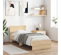 Vidaxl Bed Frame Without Mattress With Headboard Sonoma Oak 90X190 Cm Single