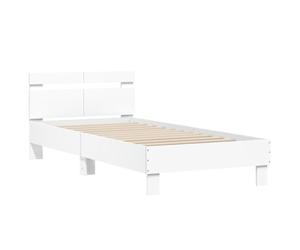 vidaXL Bed Frame without Mattress with Headboard White 100x200 cm