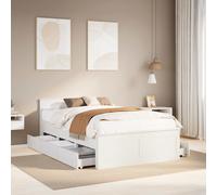 vidaXL Bed Frame without Mattress with Headboard White 120x190 cm Small Double Solid Wood Pine