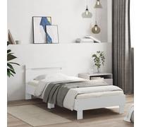 vidaXL Bed Frame without Mattress with Headboard White 75x190 cm Small Single