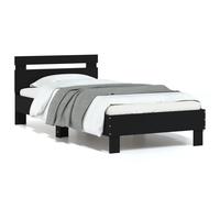 (black, 75 x 190 cm) vidaXL Bed Frame with Headboard and LED Bed Base Bedstead Matress Foundation
