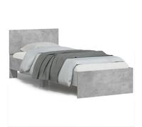vidaXL Bed Frame with Headboard and LED Lights Concrete Grey Small Single
