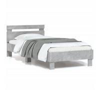 Vidaxl Bed Frame Without Mattress With Led Lights Concrete Grey 90X200 Cm