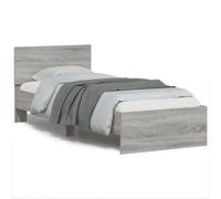 Vidaxl Bed Frame Without Mattress With Led Lights Grey Sonoma 75X190 Cm Small Single