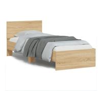 vidaXL Bed Frame without Mattress with LED Lights Sonoma Oak 75x190 cm Small Single
