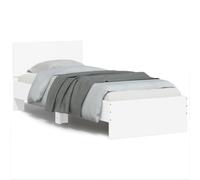 (white) vidaXL Bed Frame with Headboard and LED Bed Base Mattress Foundation Bedstead