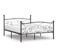 vidaXL Bed Frame without Mattress with Slatted Base Black Metal 200x200 cm