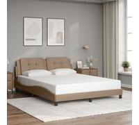Vidaxl Bed Frame Without Mattress "zadar" Cappuccino 160X200 Cm Faux Leather