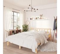 vidaXL Bed Frame Wooden Platform Bed Base Solid Wood Pine 135x190 cm Double