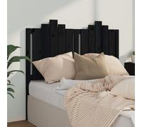 vidaXL Bed Headboard Black 126x4x110 cm Solid Wood Pine