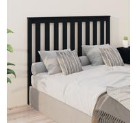vidaXL Bed Headboard Black 126x6x101 cm Solid Wood Pine LSO UK
