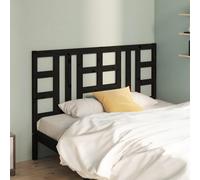 vidaXL Bed Headboard Black 146X4X100 Cm Solid Wood Pine, Black